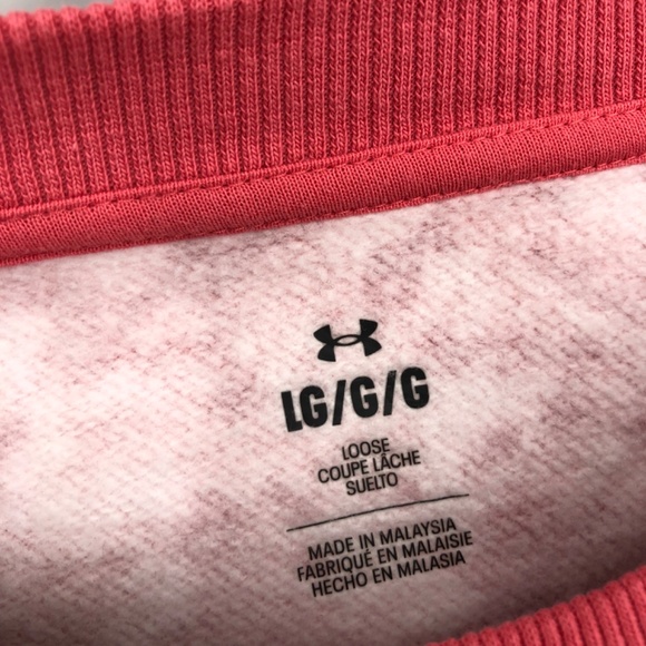 Under Armour‎ Womens Sweatshirt L Pink Camo Artsy  Loose Oversized Pullover Boxy - Picture 2 of 12